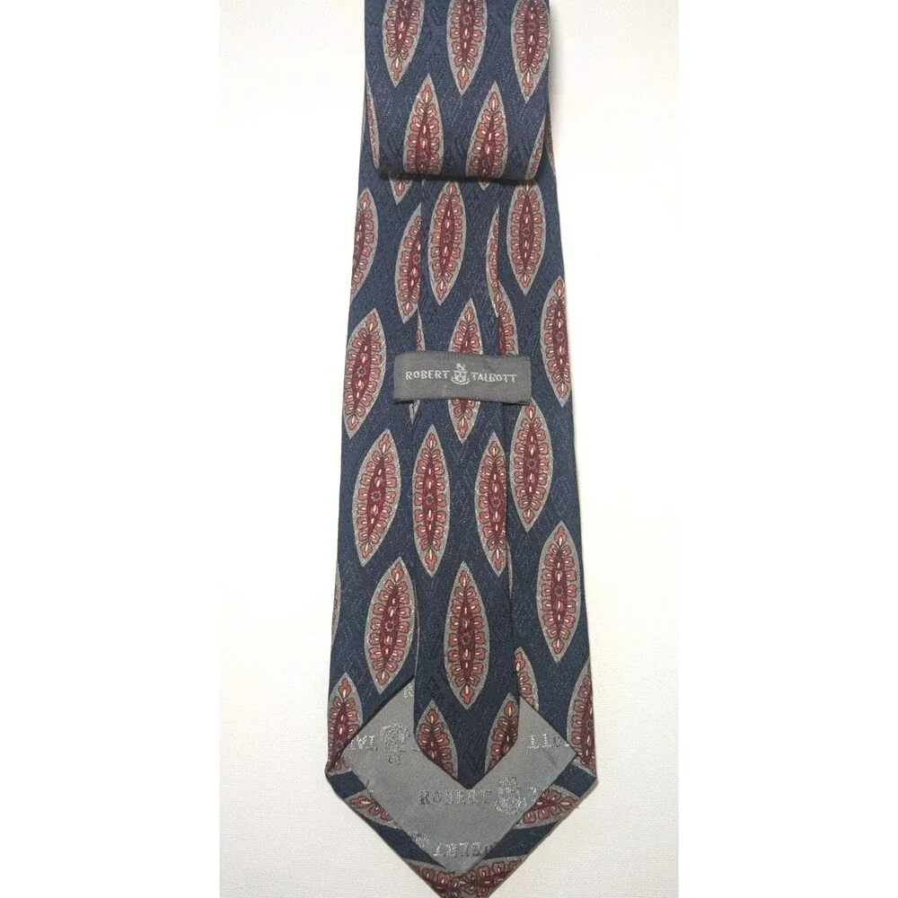 ROBERT TALBOTT Vintage Silk Navy & Burgandy Tie